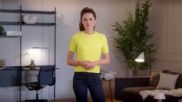 AI presenter Amelia, lounge