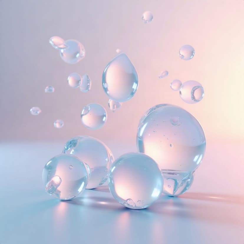 AI-generated image: abstract 3d glass shapes floating
